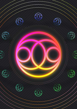 Neon Geometric Glyphs Sign