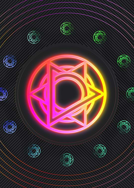 Neon Geometric Glyph Rune