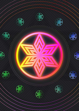 Neon Geometric Glyph Sign