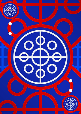 Red White and Blue Glyph