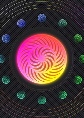 Neon Geometric Glyphs Rune