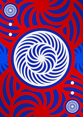 Red White and Blue Glyph
