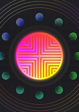Neon Geometric Glyph Sign