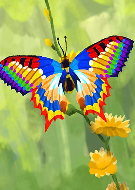 Butterfly feeding flower