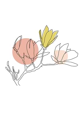 Flower line art poster