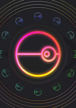 Neon Geometric Glyph Sign