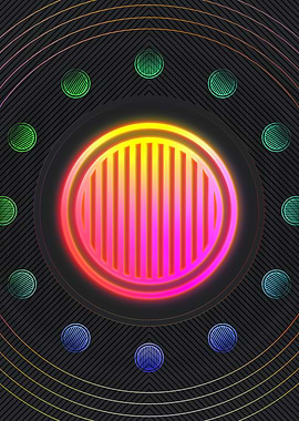 Neon Geometric Glyph Sign