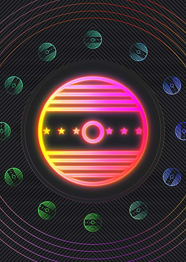 Neon Geometric Glyph Rune