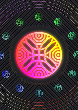 Neon Geometric Glyph Sign