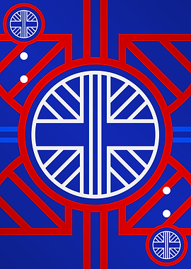 Red White and Blue Glyph