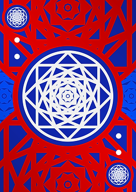 Red White and Blue Glyph