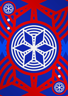 Red White and Blue Glyph