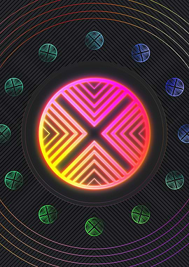 Neon Geometric Glyph Sign