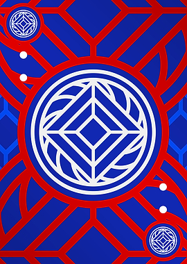 Red White and Blue Glyph
