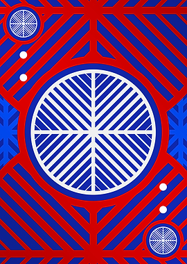 Red White and Blue Glyph