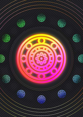 Neon Geometric Glyph Sign