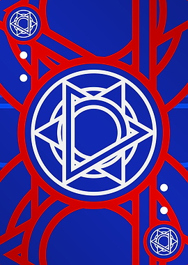 Red White and Blue Glyph