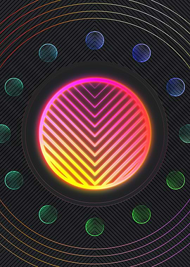 Neon Geometric Glyph Sign