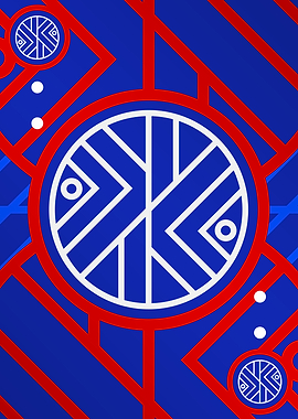 Red White and Blue Glyph