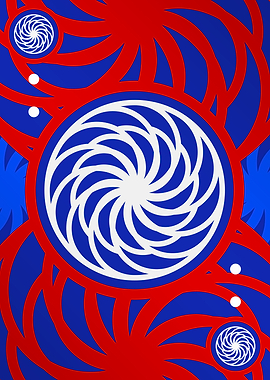 Red White and Blue Glyph
