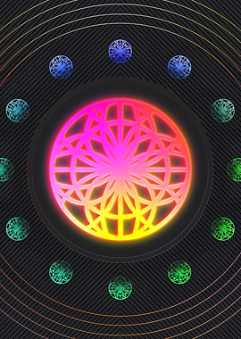 Neon Geometric Glyph Sign