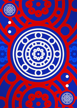 Red White and Blue Glyph