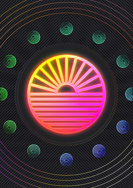 Neon Geometric Glyph Rune