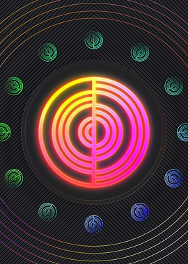 Neon Geometric Glyph Sign