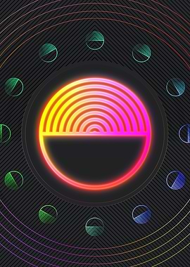 Neon Pink Glyph Mandala