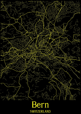 Bern City Map Switzerland