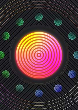 Neon Geometric Glyph Sign