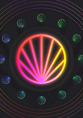 Neon Geometric Glyph Sign