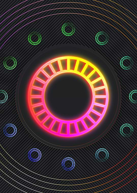 Neon Pink Glyph Mandala