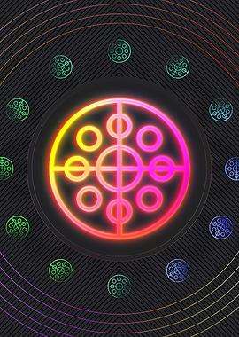 Neon Geometric Glyph Sign