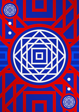 Red White and Blue Glyph