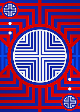Red White and Blue Glyph