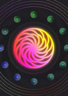 Neon Geometric Glyph Sign