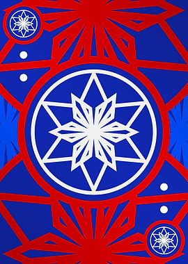 Red White and Blue Glyph