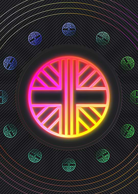 Neon Geometric Glyph Sign