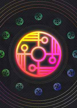 Neon Geometric Glyph Rune