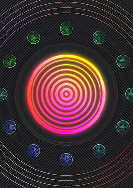 Neon Geometric Glyph Sign