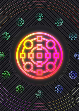 Neon Geometric Glyph Sign