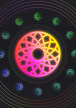 Neon Geometric Glyph Sign