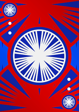 Red White and Blue Glyph