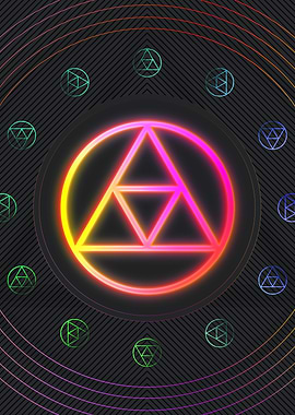 Neon Geometric Glyphs Sign