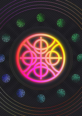 Neon Geometric Glyph Sign