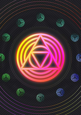 Neon Pink Glyph Mandala