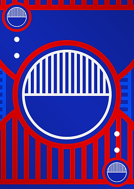 Red White and Blue Glyph