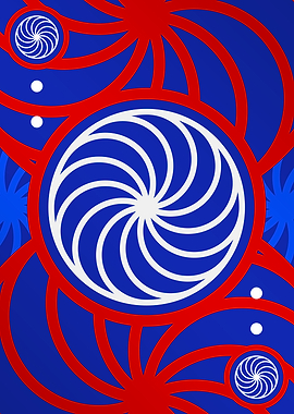 Red White and Blue Glyph
