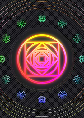 Neon Geometric Glyph Rune